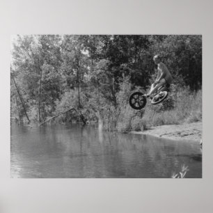 Poster Copie de la vieille école BMX, un jour au lac