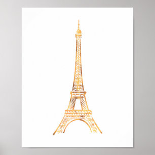 Poster Copie de Paris de Tour Eiffel d'or