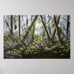 Poster Copie de spiritueux de forêt de la peinture à