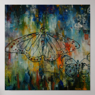 Poster Copie de toile de papa et de papillon d'I
