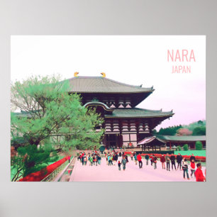 Poster Copie de voyage de temple de Nara Japon Todai-JI