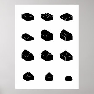 Poster Copie des formes 3D de toit
