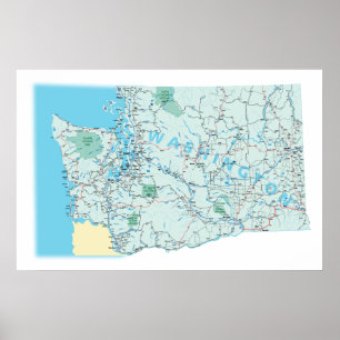 Poster Copie d'un état à un autre de carte de Washington