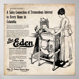 Poster Copie électrique vintage de joint de vêtements