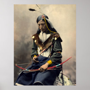 Poster Copie en chef de Lakota de Collier-Ogala d'os
