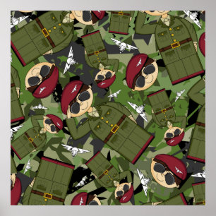 Poster Copie encadrée par soldat d'armée britannique