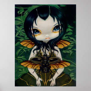 Poster Copie féerique gothique d'art d'ailes de scarabée