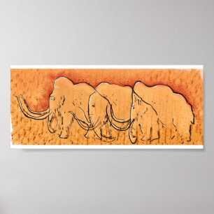 Poster Copie gigantesque d'art de caverne