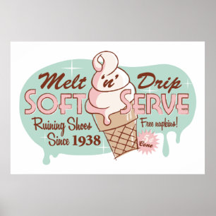 Poster Copie molle de crème glacée de service