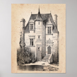 Poster Copie no.6 de décor de crèche de château de con