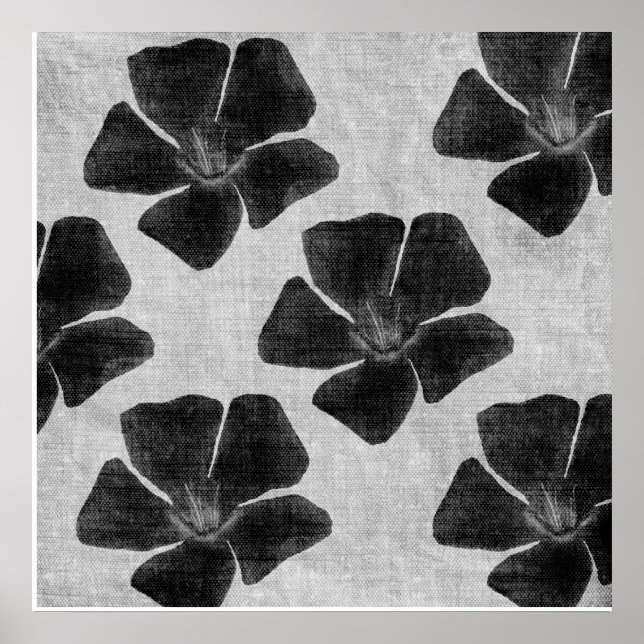 Poster Copie noire de fleur (Devant)