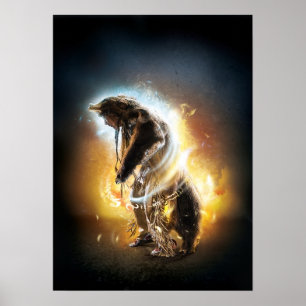 Poster Copie orientée de "ours" de Natif américain