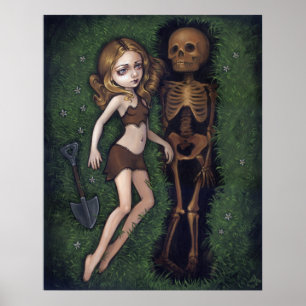 Poster Copie peu intellectuelle squelettique gothique