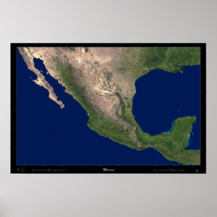 Poster Copie satellite de photo d'affiche du Mexique