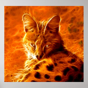 Poster Copie sauvage d'affiche de chat d'esprit de