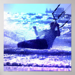 Poster Copie surfante d'affiche de cerf-volant