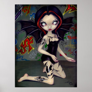 Poster Copie tribale féerique urbaine d'art de graffiti