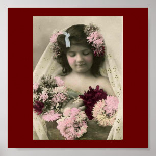 Poster Copie victorienne vintage d'art de demoiselle de