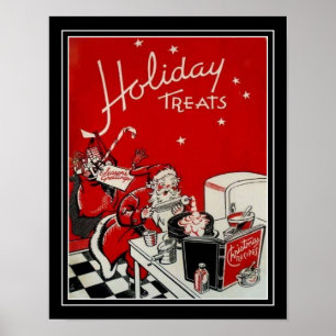 Poster Copie vintage 11x14 de cuisine de Noël