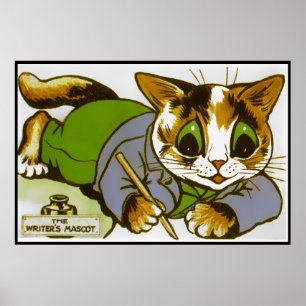 Poster Copie vintage d'affiche de mascotte d'auteur de