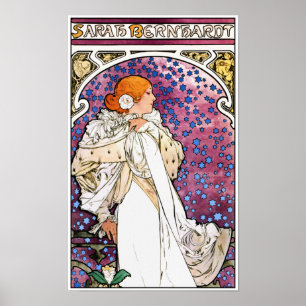 Poster Copie vintage d'affiche de Nouveau d'art par Mucha