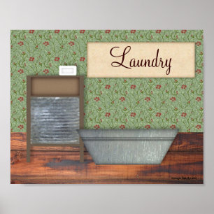 Poster Copie vintage de blanchisserie