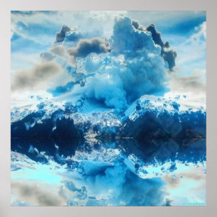 Poster Copie vivante de réflexion du volcan 24x24