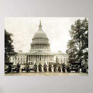 Poster Cops de moto des années 1920 vintage dans DC