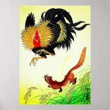 Coq et Belette Ohara Koson 1930s
