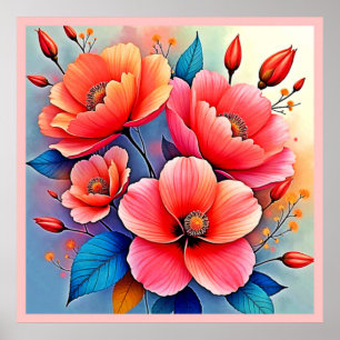 Poster Coquelicots Élégants : Art de la Nature Radiante