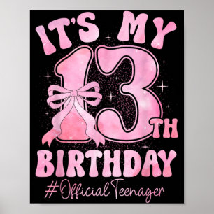Poster Coquette 13 ans Ruban Officiel Adolescente 13ème