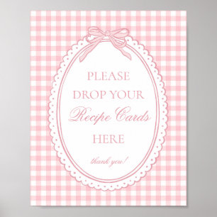 Poster Coquette à nœud en vichy rose Partage une recette