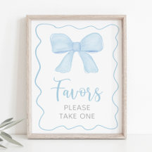 Coquette Baby shower Bleu Bow Favoriser Signal