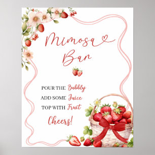 Poster Coquette Berry In Love Fête des mariées Mimosa Pos