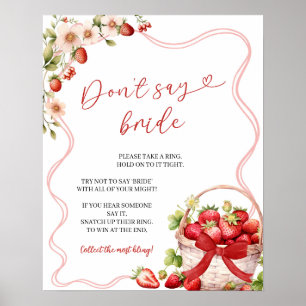 Poster Coquette Berry In Love Ne pas dire Bride Game Sign