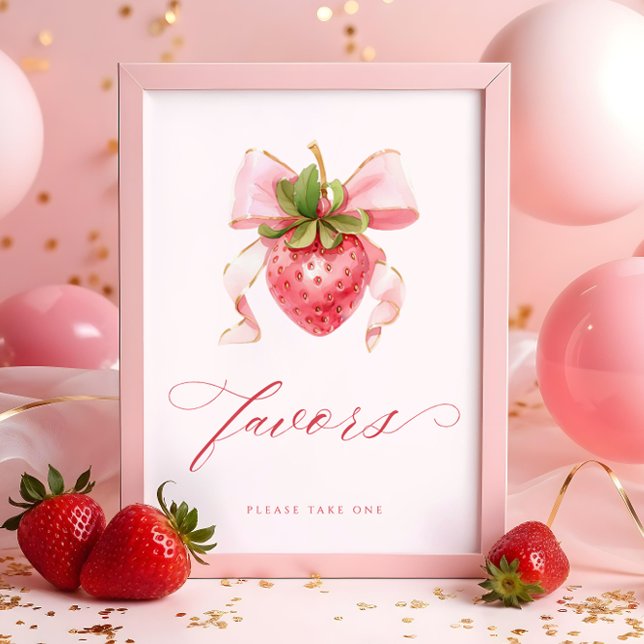 Poster Coquette Berry Sweet Baby shower Faveurs Panneau d (Créateur téléchargé)