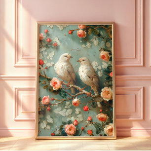 Poster Coquette Birds Floral