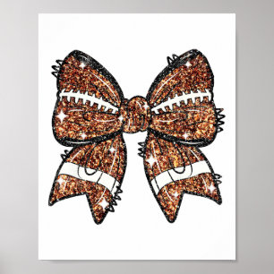 Poster Coquette Bow American Football Jour Thanksgiving