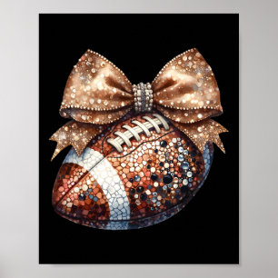 Poster Coquette Bow American Football Jour Thanksgiving