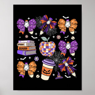 Poster Coquette Bow Ghost Cute Halloween Enseignantes Fem