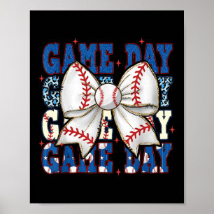Poster Coquette Bow Jour Baseball Softball Funny Chee