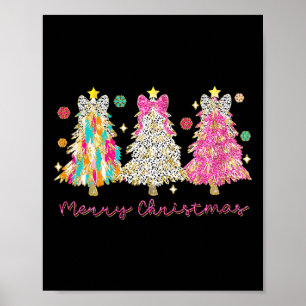 Poster Coquette Bow Joyeux Noël Noël Noël Arbre famille P