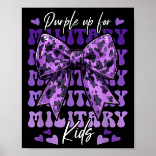 Poster Coquette Bow Purple Up For Military Kids Military