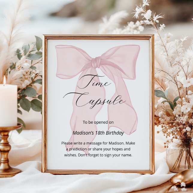 Poster Coquette Bow rose 1er Anniversaire heure Capsule (Créateur téléchargé)