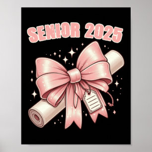 Poster Coquette Bow Senior 2025 Graduation Long Sleeve