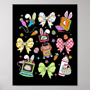 Poster Coquette Bow Sonographer Easter Ultrasound Tech Rd