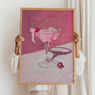 Poster Coquette Cerise Cocktail Bar Panier