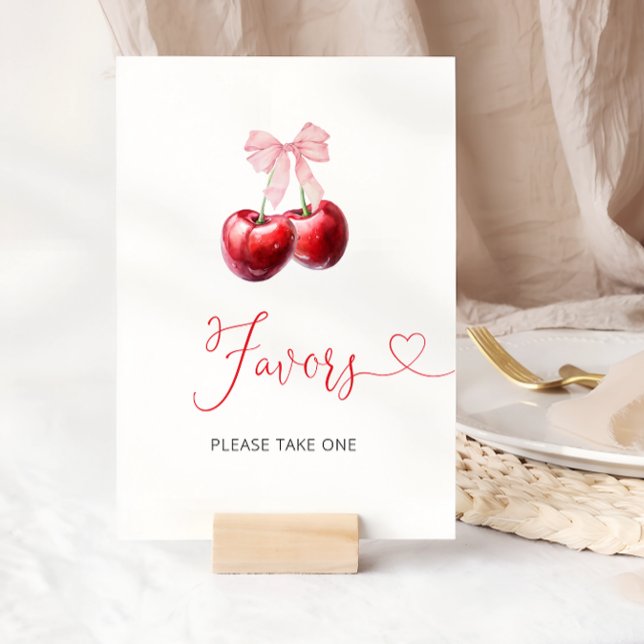 Poster Coquette Cerise En Haut Baby shower Faveurs (Créateur téléchargé)