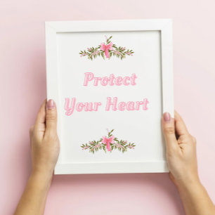 Poster Coquette Citation Mur Art - Bow Rose clair Floral