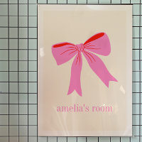 Coquette de fille rose et rouge Bow Nom personnali